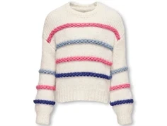 Kids ONLY birch/confetti/soft chambray/clematis blue stribet o-neck striktrøje